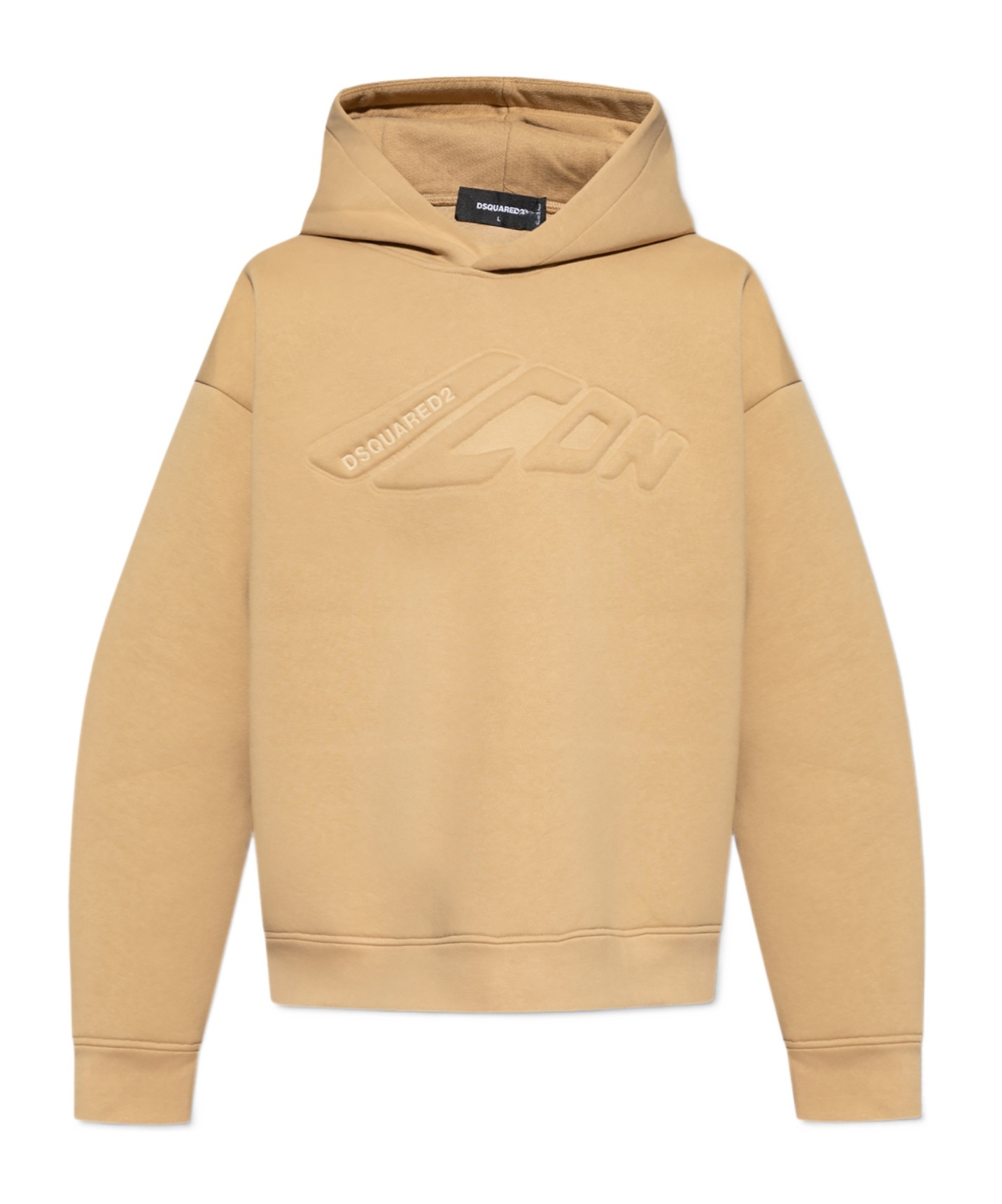 Dsquared2 Logo-embossed Cotton Hoodie In Nude