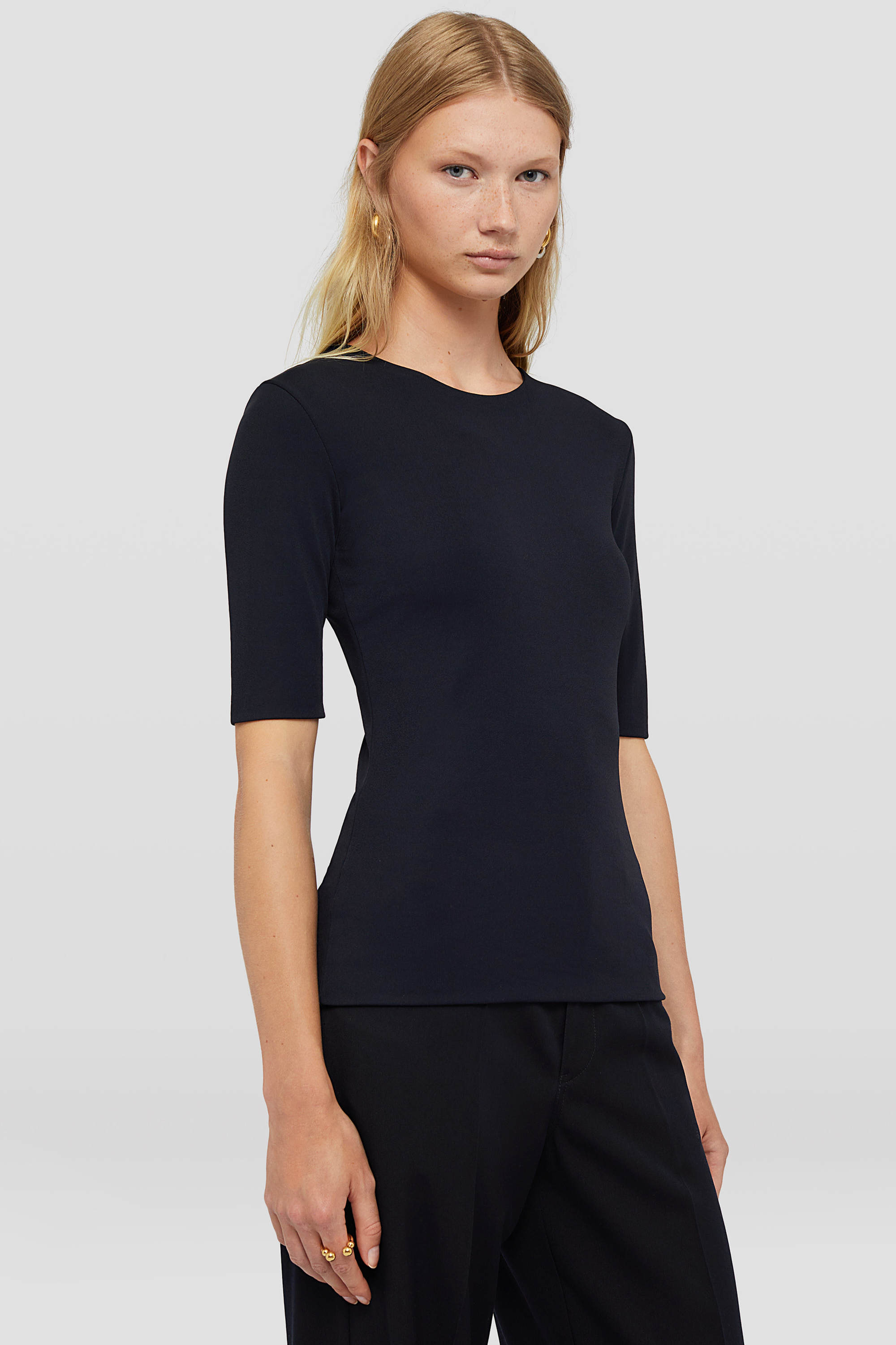 Jil Sander Crew Neck Short-sleeved T-shirt In Black