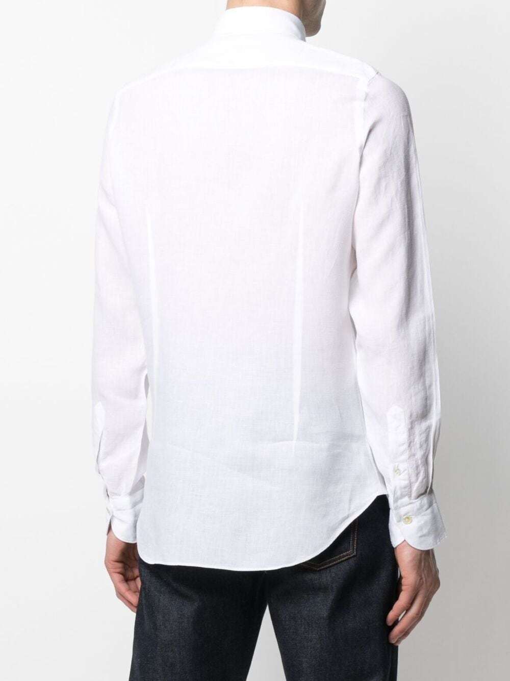 FINAMORE 1925 NAPOLI COLLARED LINEN SHIRT 
