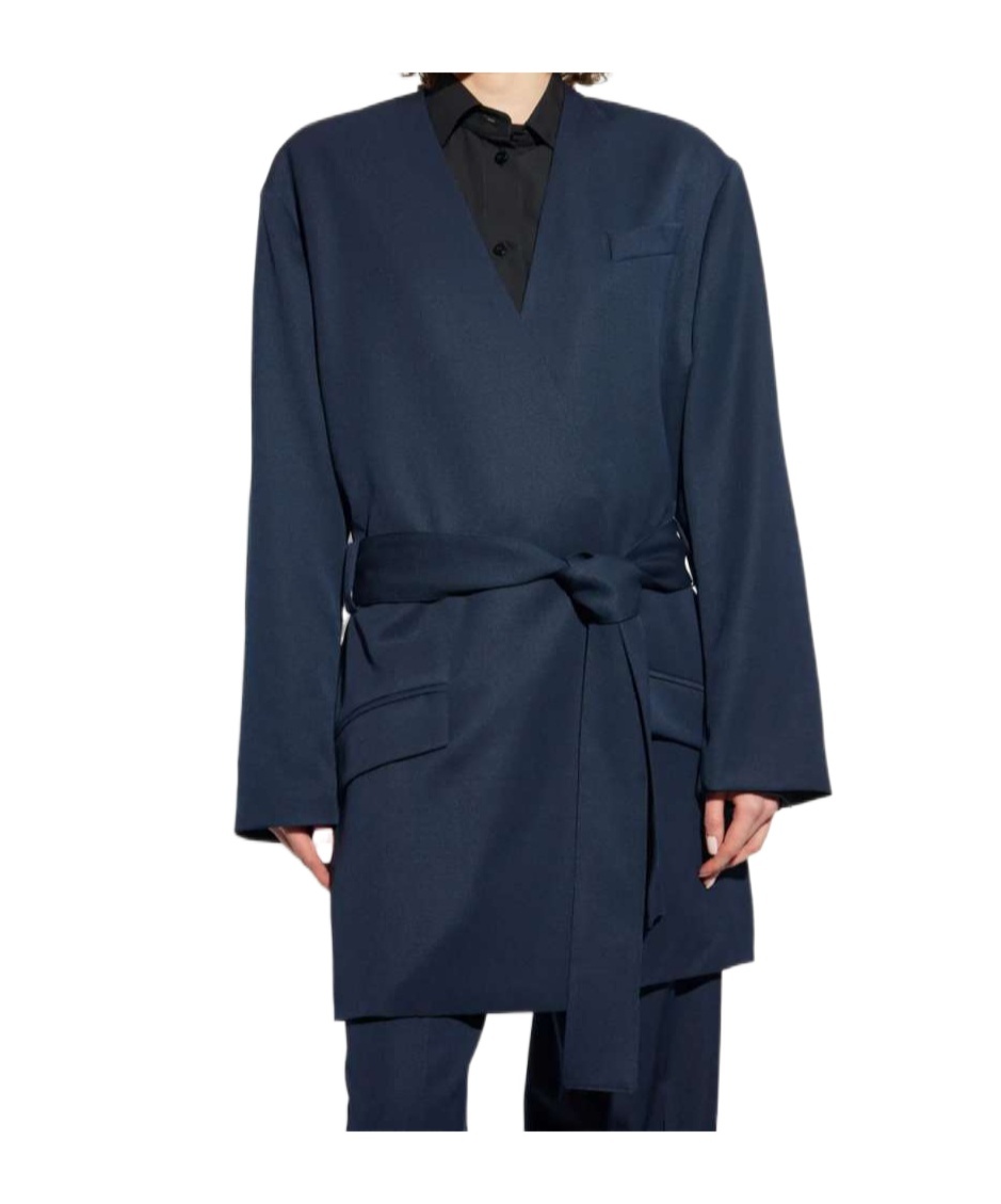 Attico Long-sleeved Coat In Blue