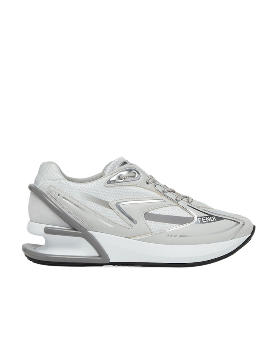 FENDI WHITE FABRIC LOW-TOPS