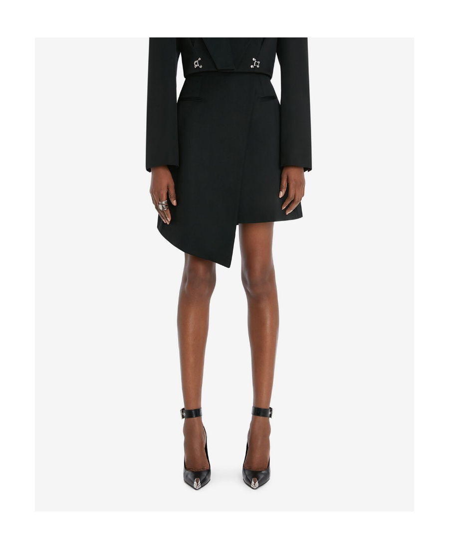 Shop Alexander Mcqueen Drop-hem Miniskirt In Black