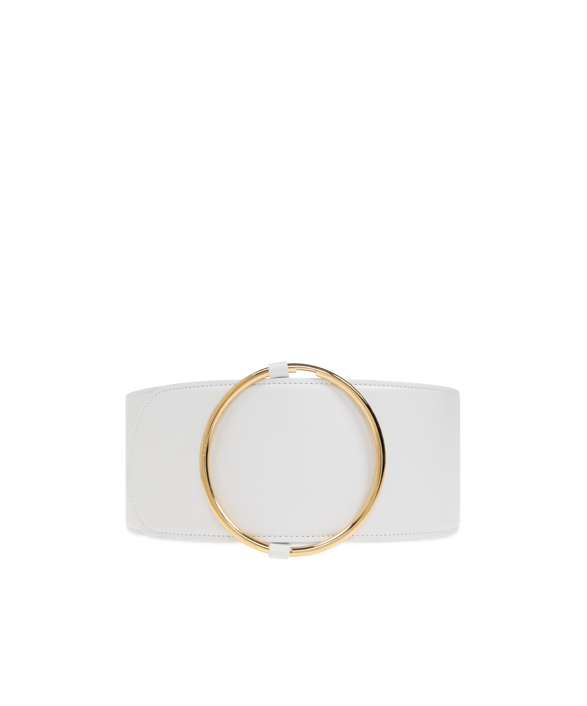 Alaïa Wide Round Buckle Belt In White