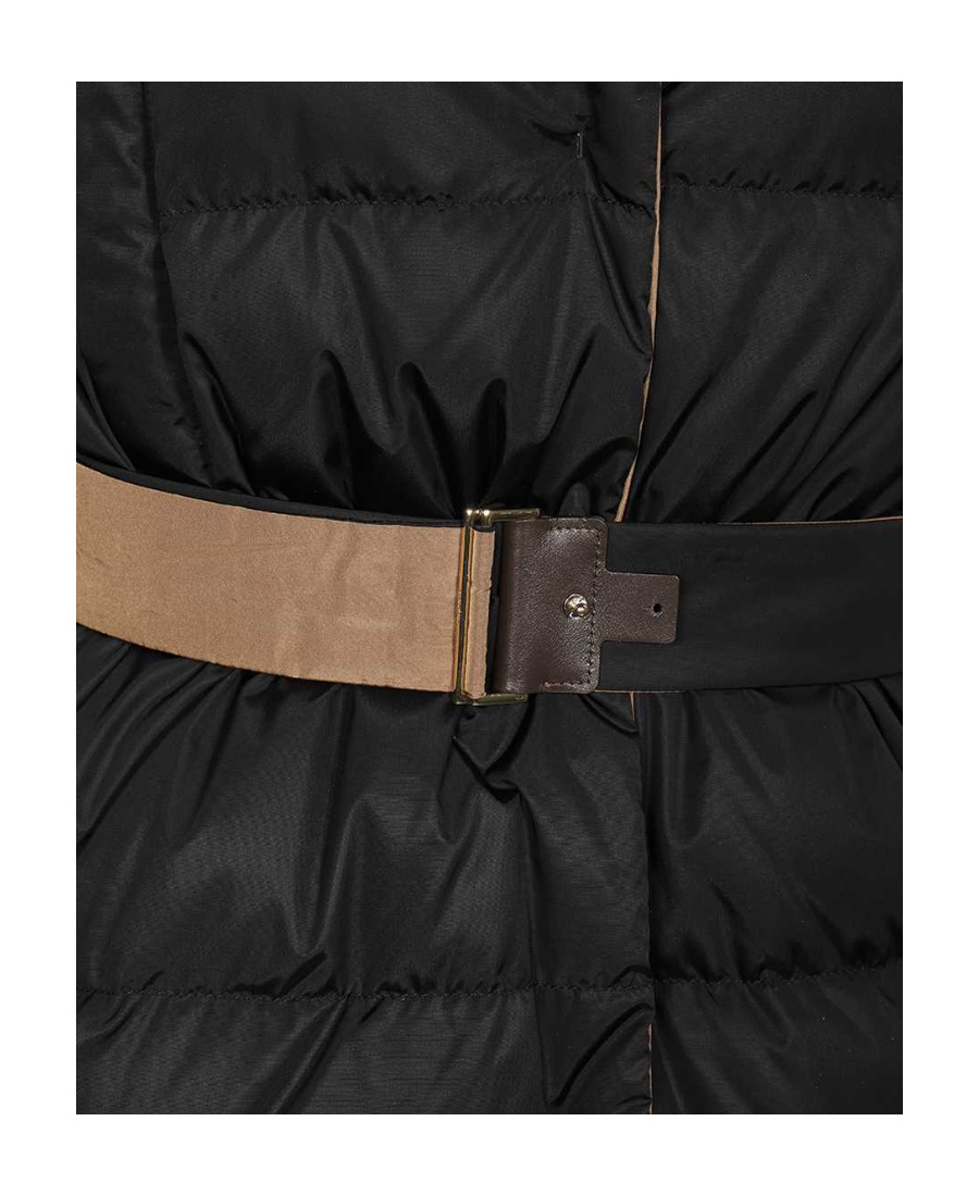 Max Mara Logo Down Jacket In Black