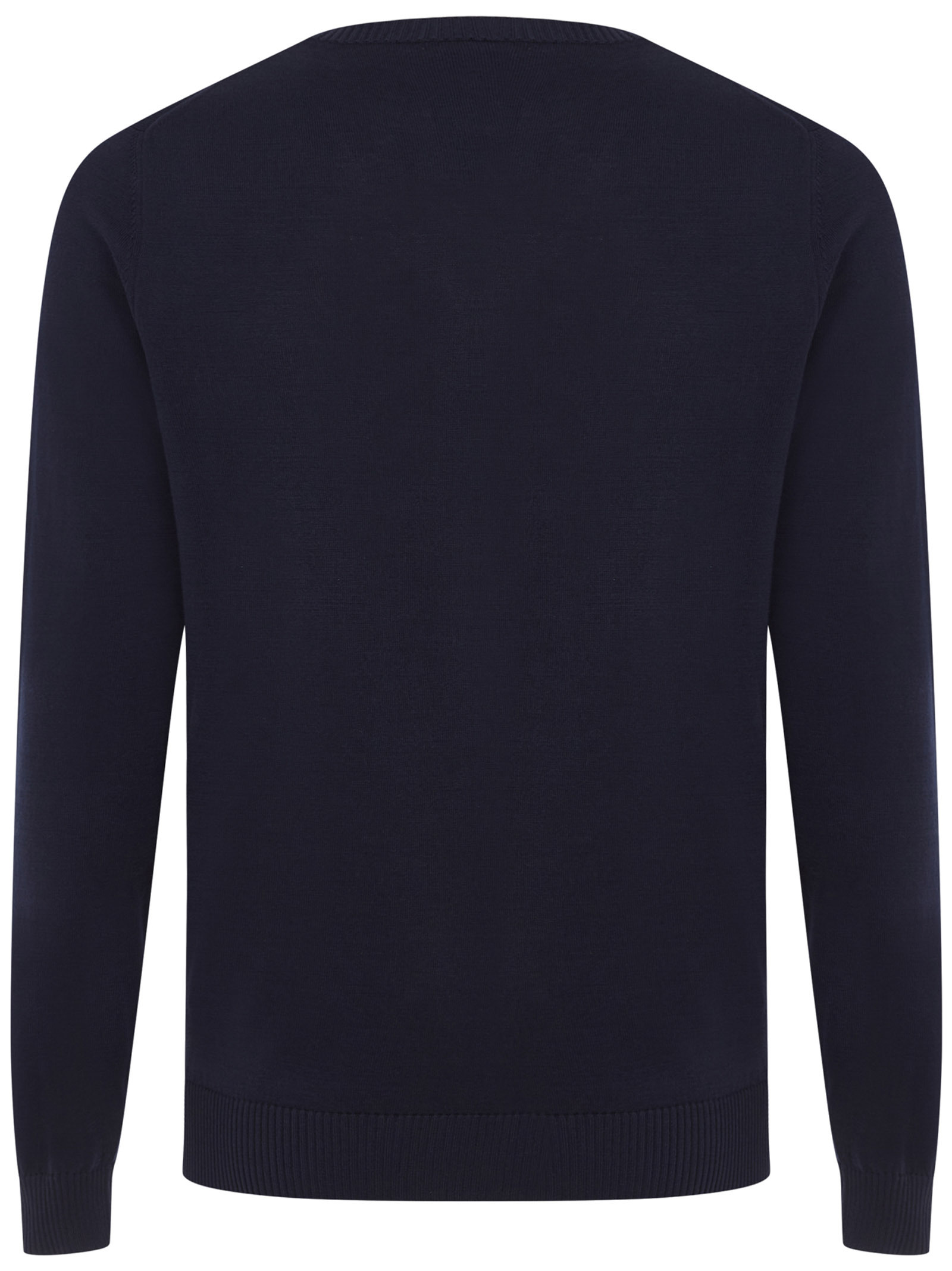 Malo Ribbed-knit Edge Cotton Jumper In Black