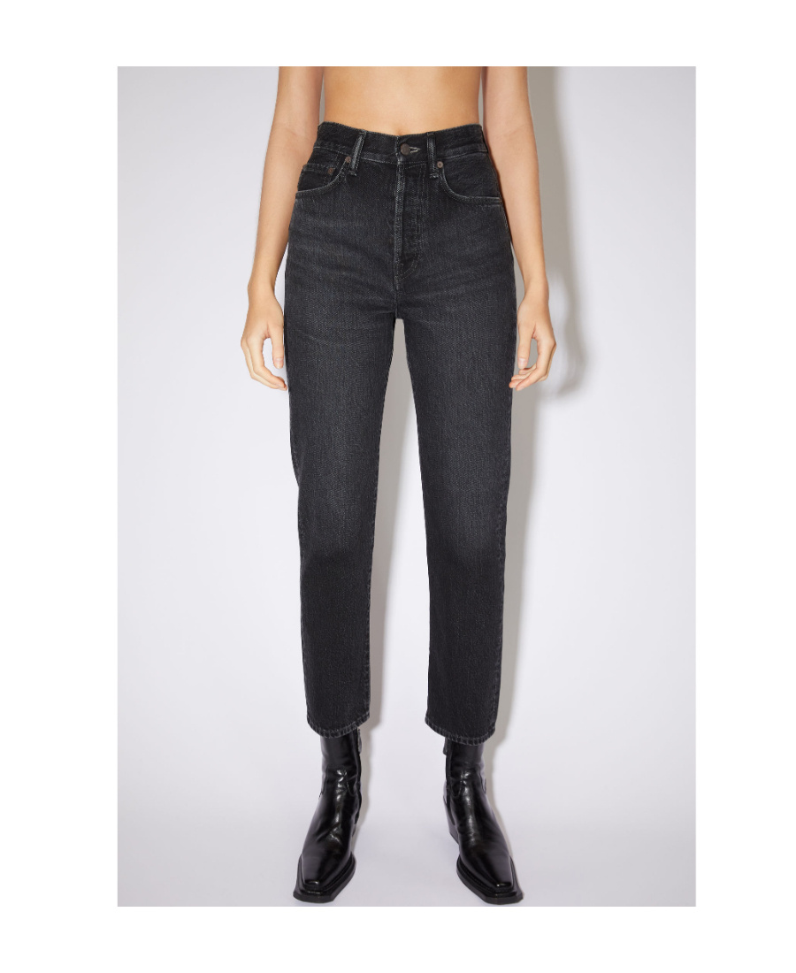 Acne Studios Mece Straight-leg Cropped Jeans In Black