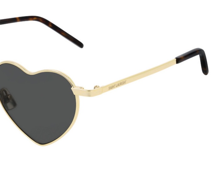 Saint Laurent Heart-frame Sunglasses In Black
