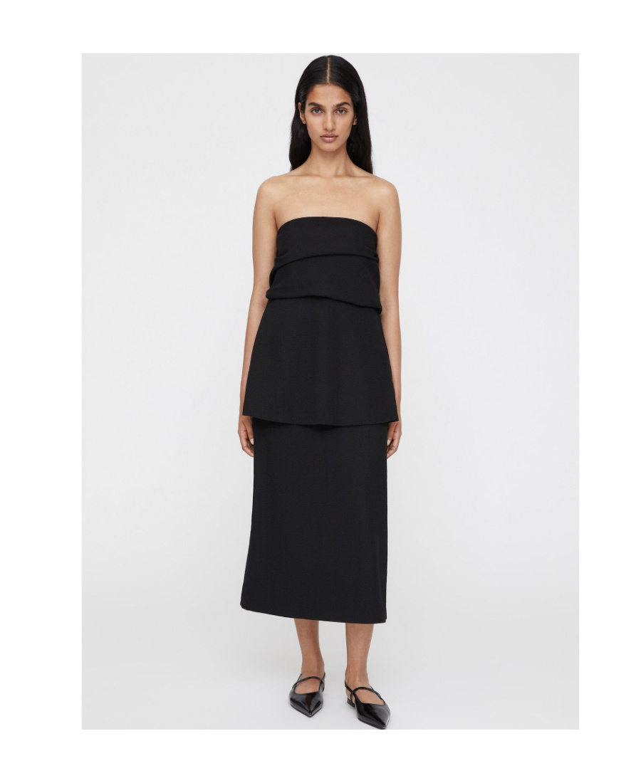 Totême Strapless Flared Top In Black