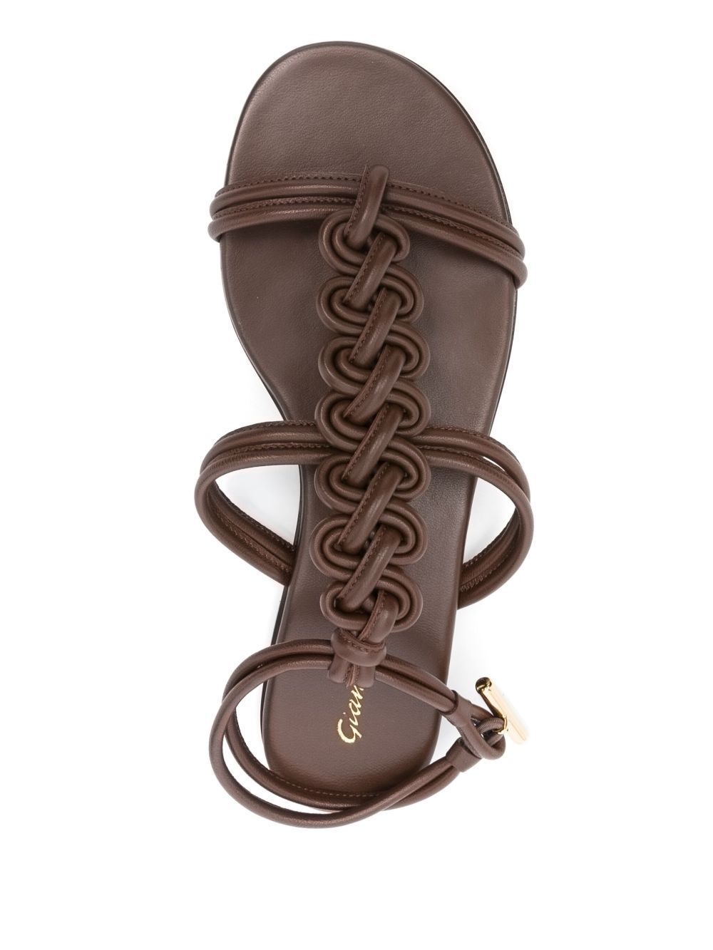 Gianvito Rossi Capua Leather Sandals In Brown