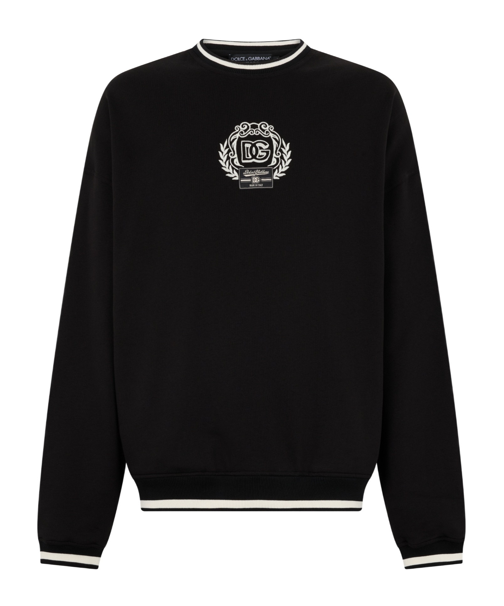 Dolce & Gabbana Logo-detail Ribbed-knit Sweater In Black