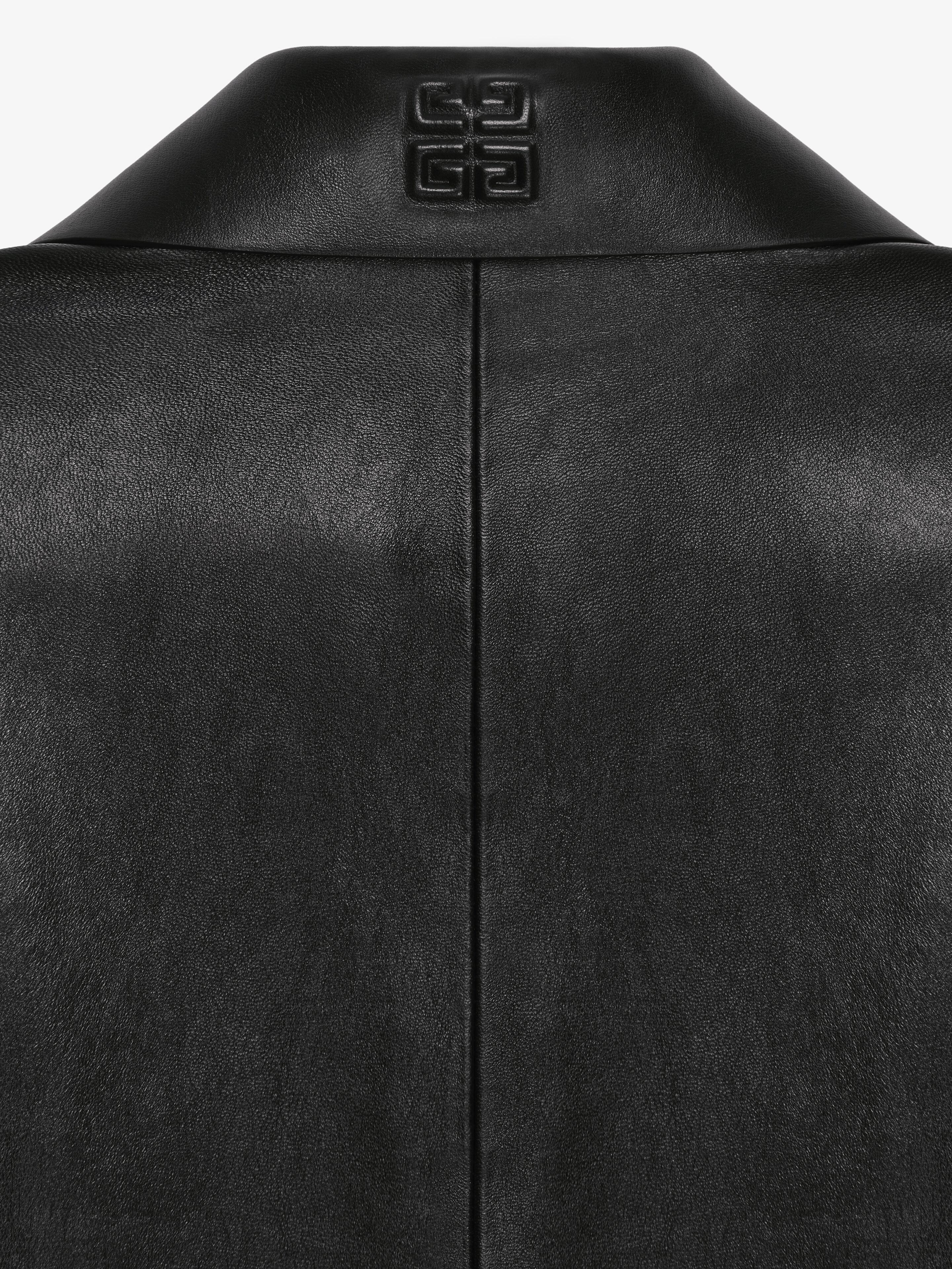 Givenchy Single-breasted Open Leather Jacket In Black