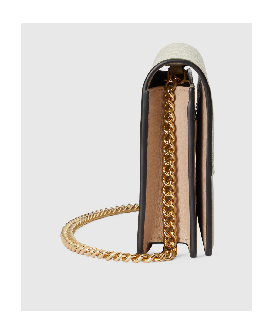 Gucci Gg Marmont Chain-strap Wallet In Nude