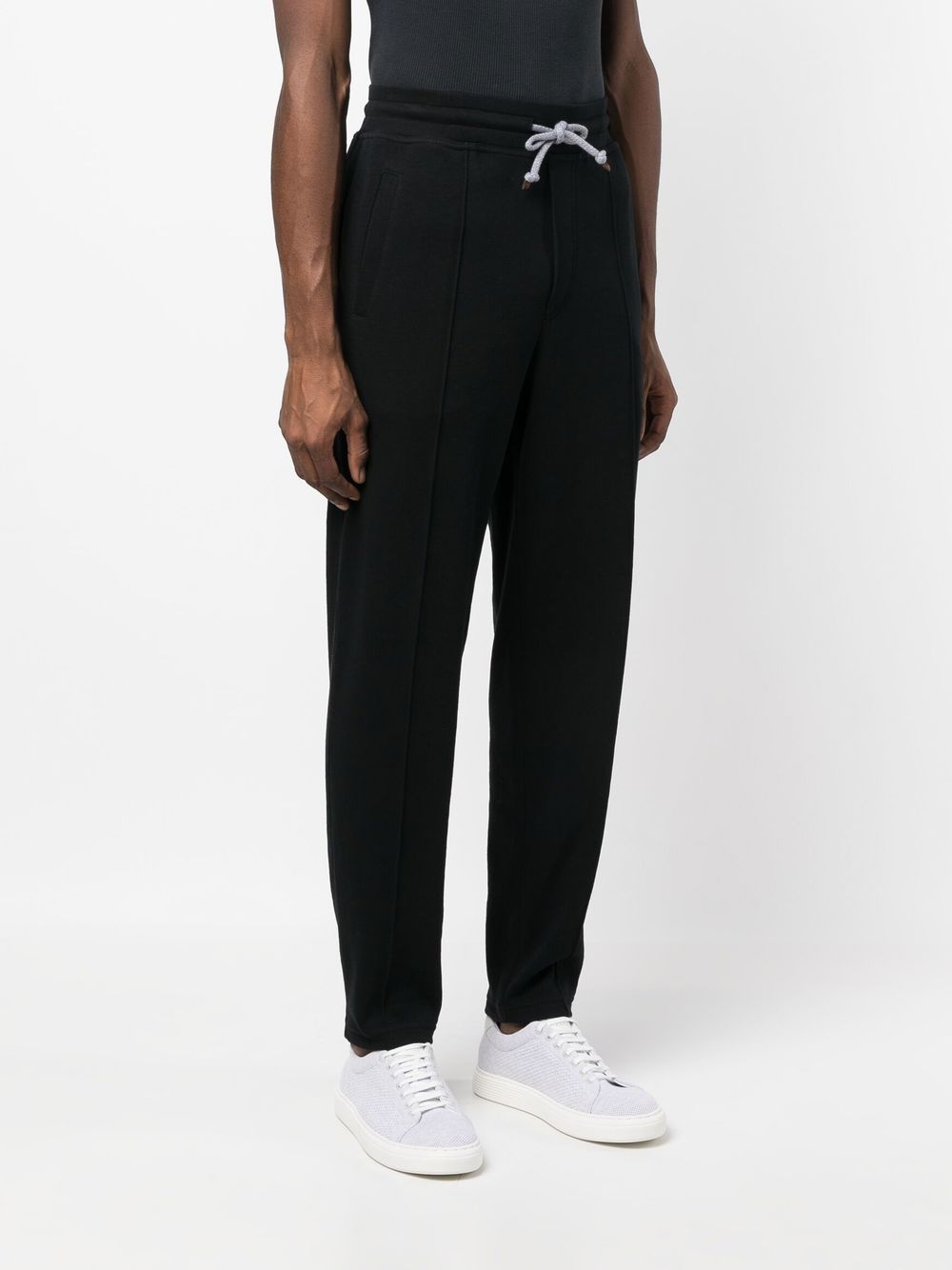 Brunello Cucinelli Interlock Jersey Pants For Men In Black