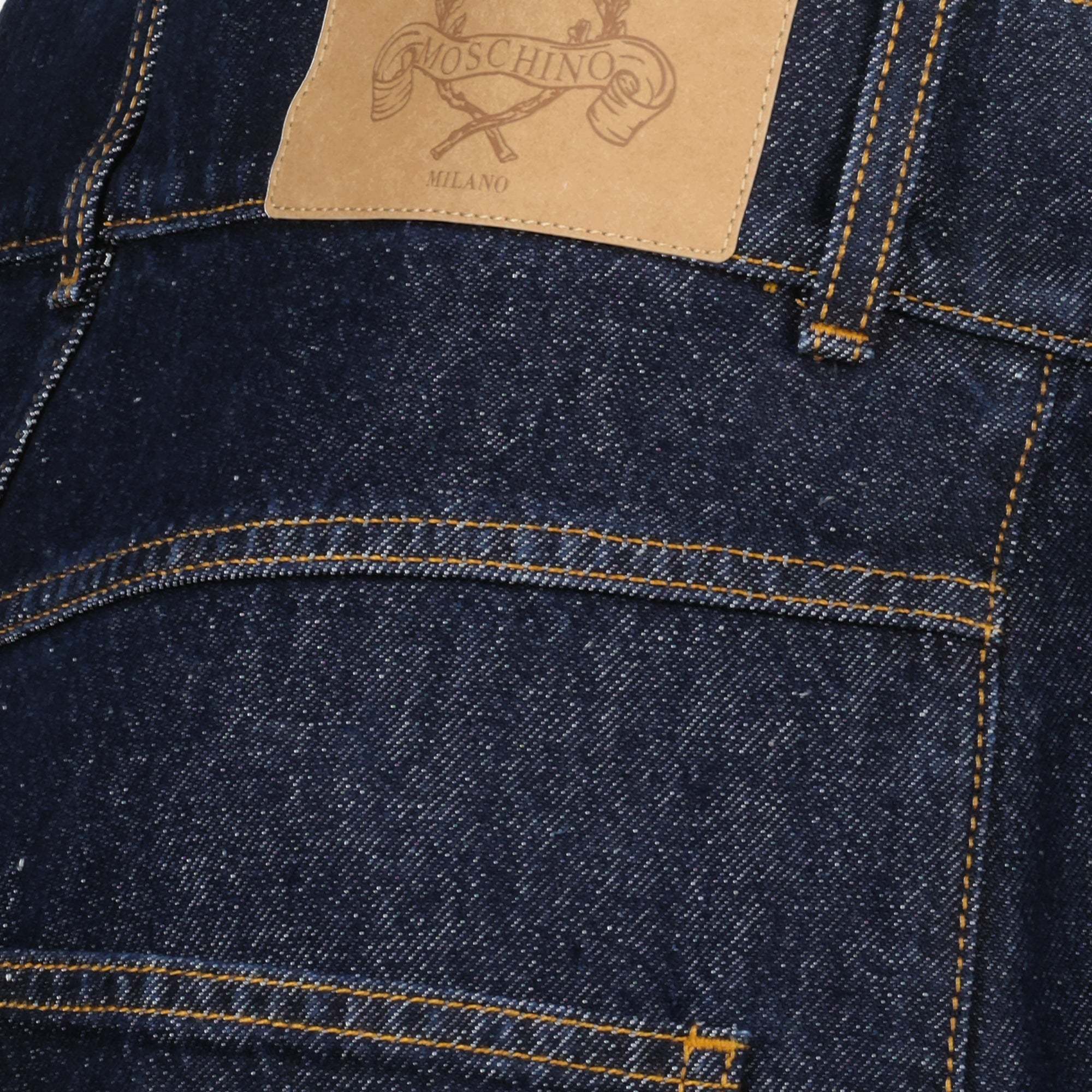 Moschino Belt Loop Denim Trousers In Blue