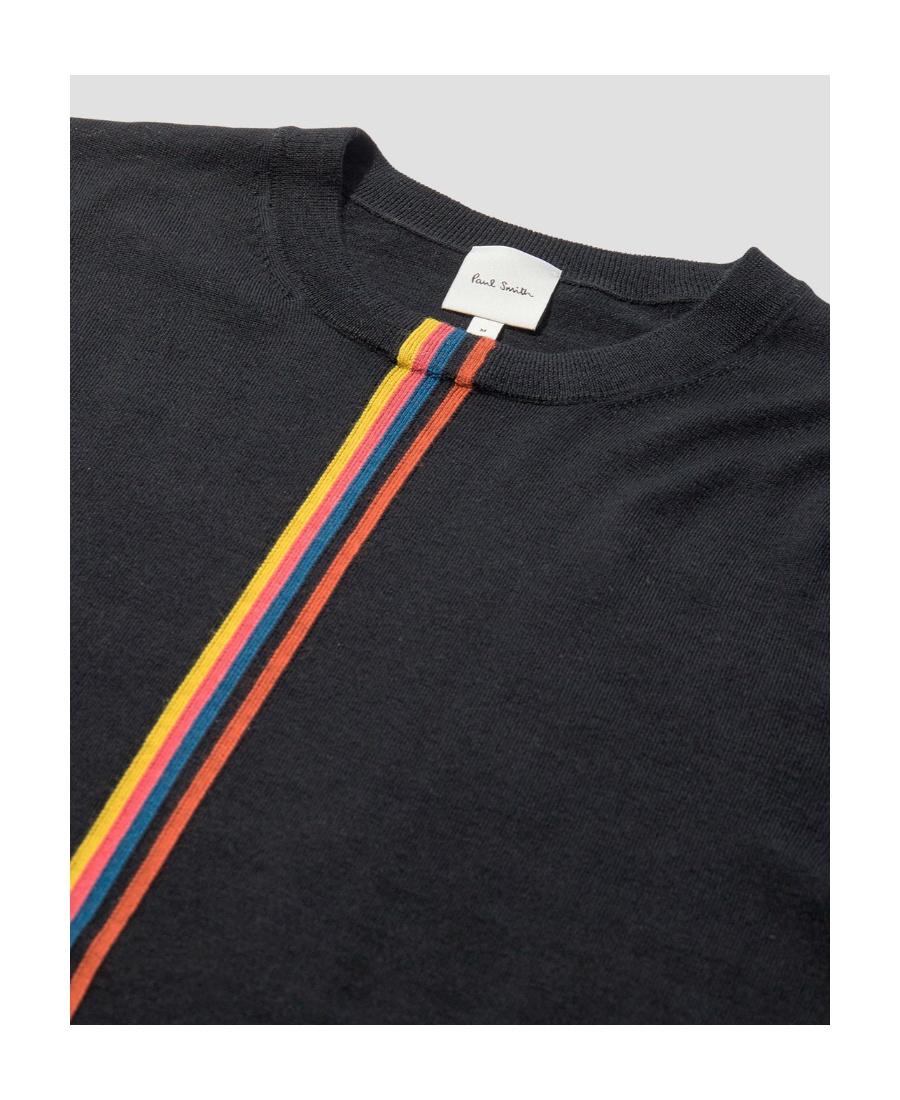 Paul Smith Round-neck Long-sleeved Sweater In Black