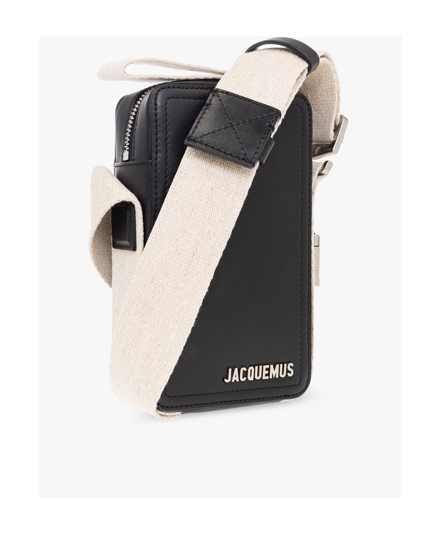 Jacquemus Compact Vertical Bag With Adjustable Strap In Black