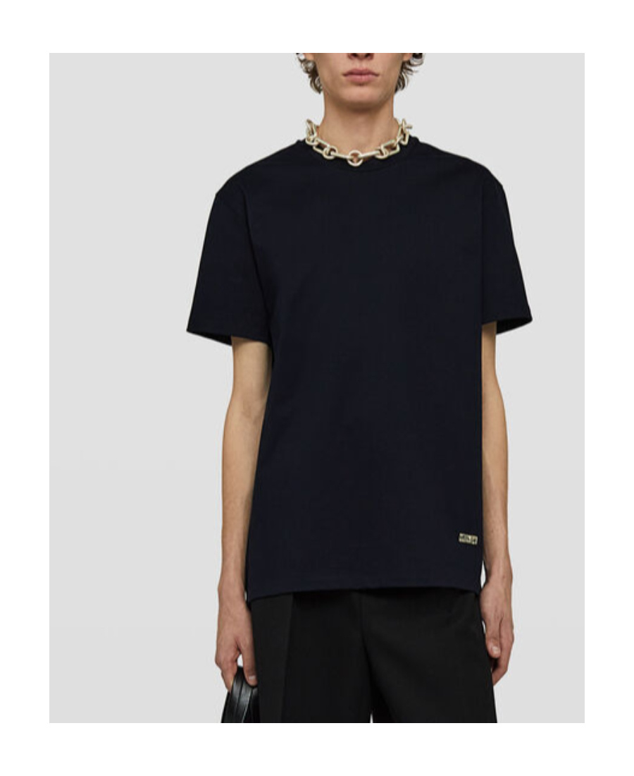 Jil Sander Logo-plaque Cotton T-shirt In Black
