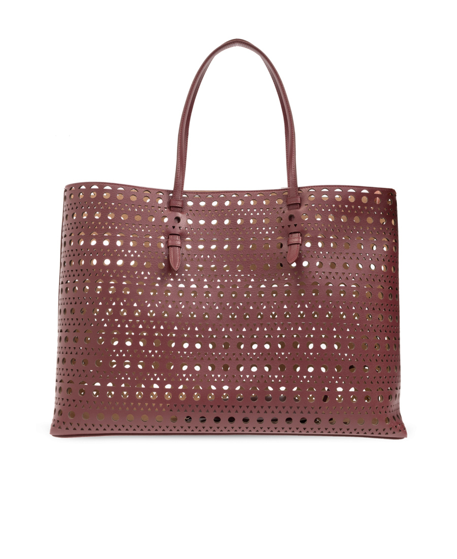 Alaïa Hollowed-out Shoulder Bag In Red