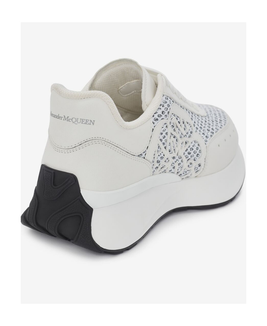 Alexander Mcqueen Mesh-panel Chunky-sole Sneakers In White