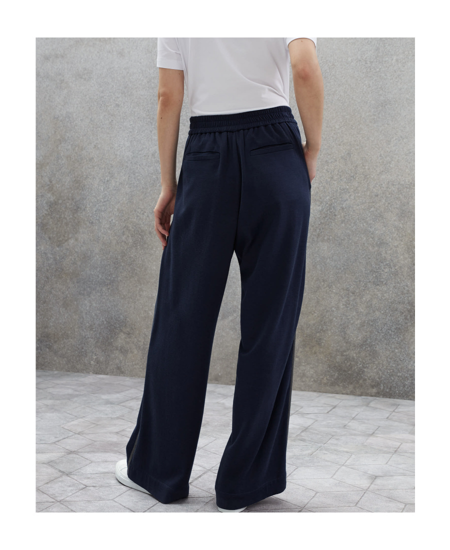 Brunello Cucinelli Monili Embellished Wide-leg Trousers In Black