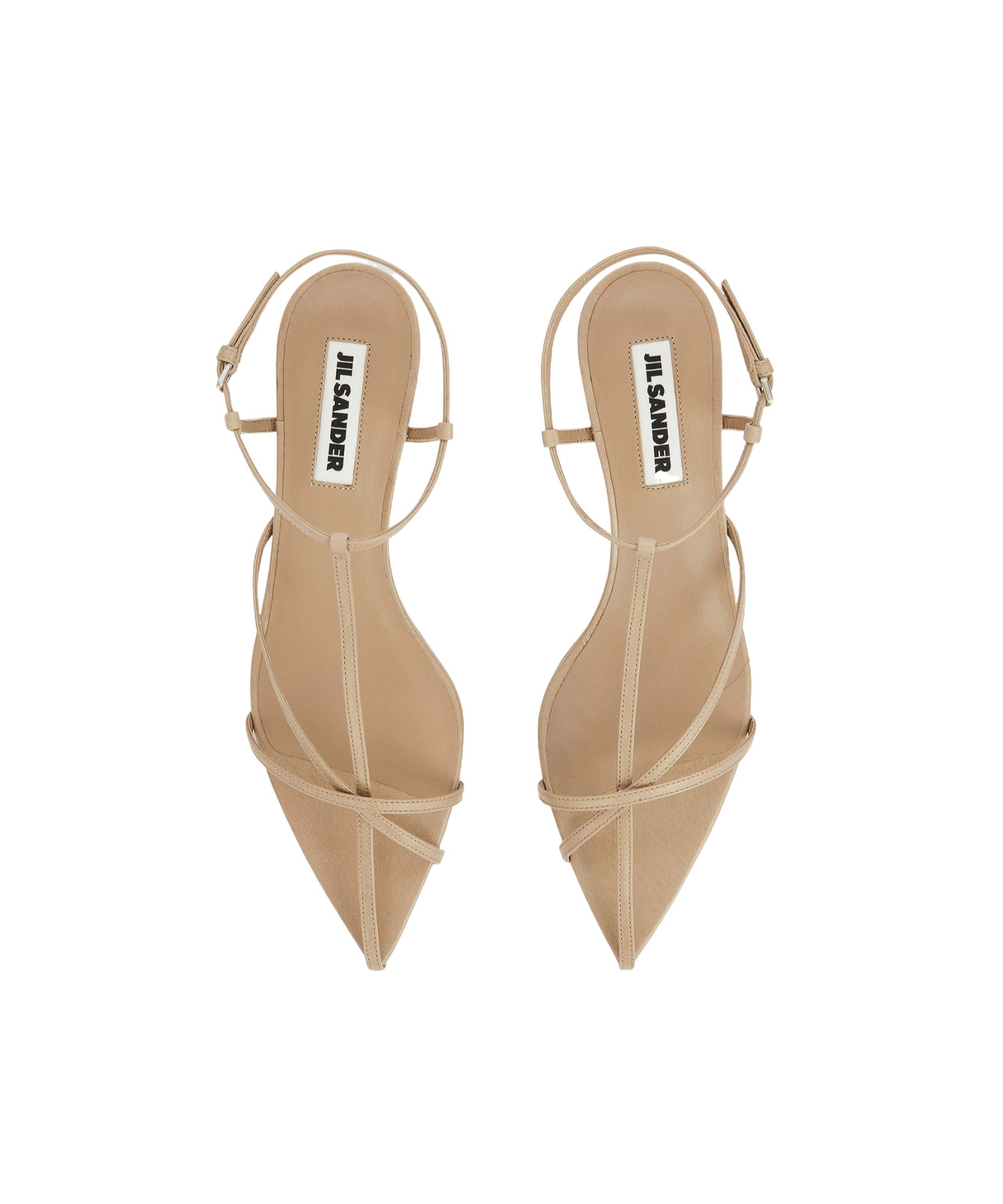 Jil Sander Strappy Leather Sandals In Nude