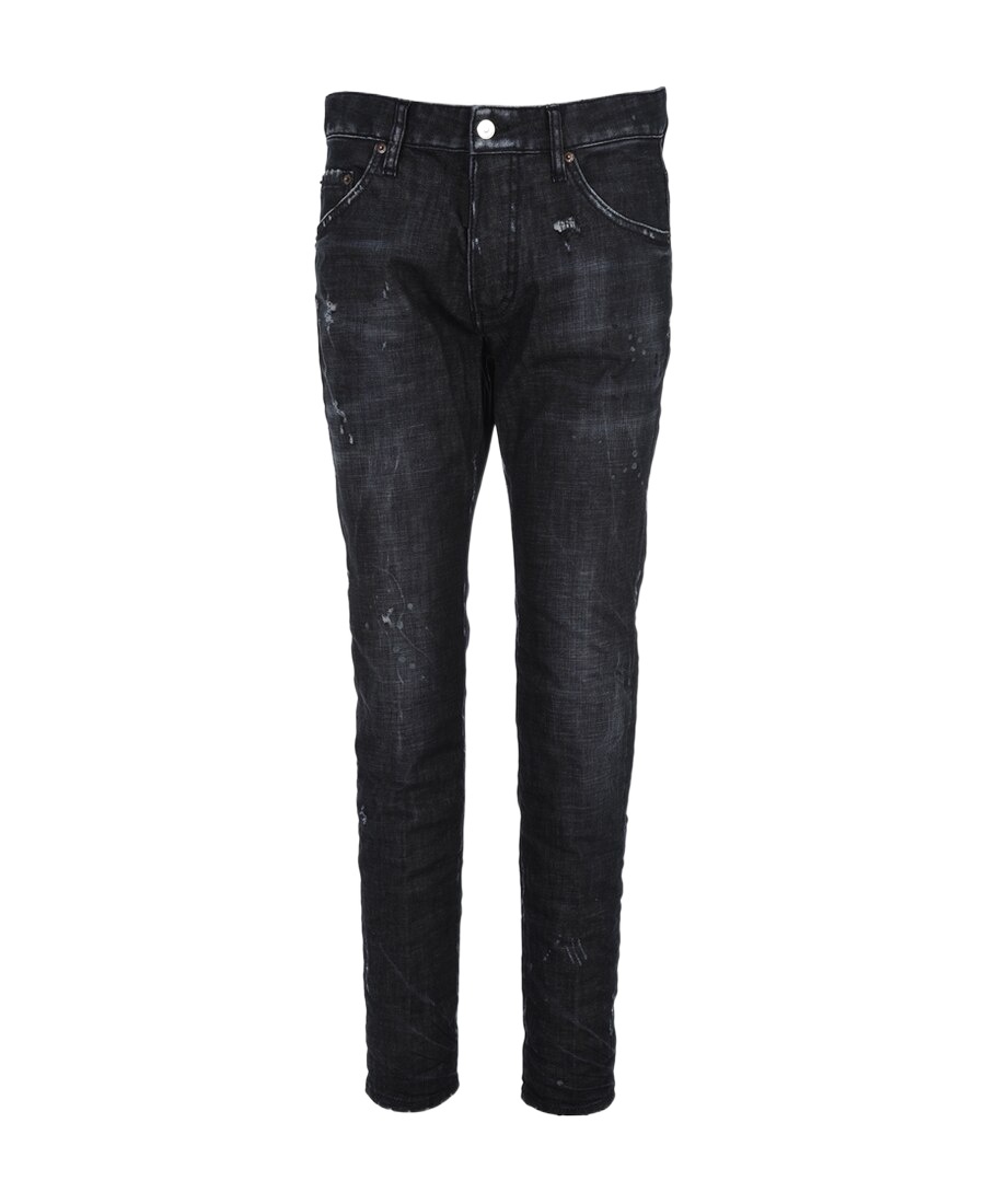 Dsquared2 Distressed Straight Leg Jeans In Black