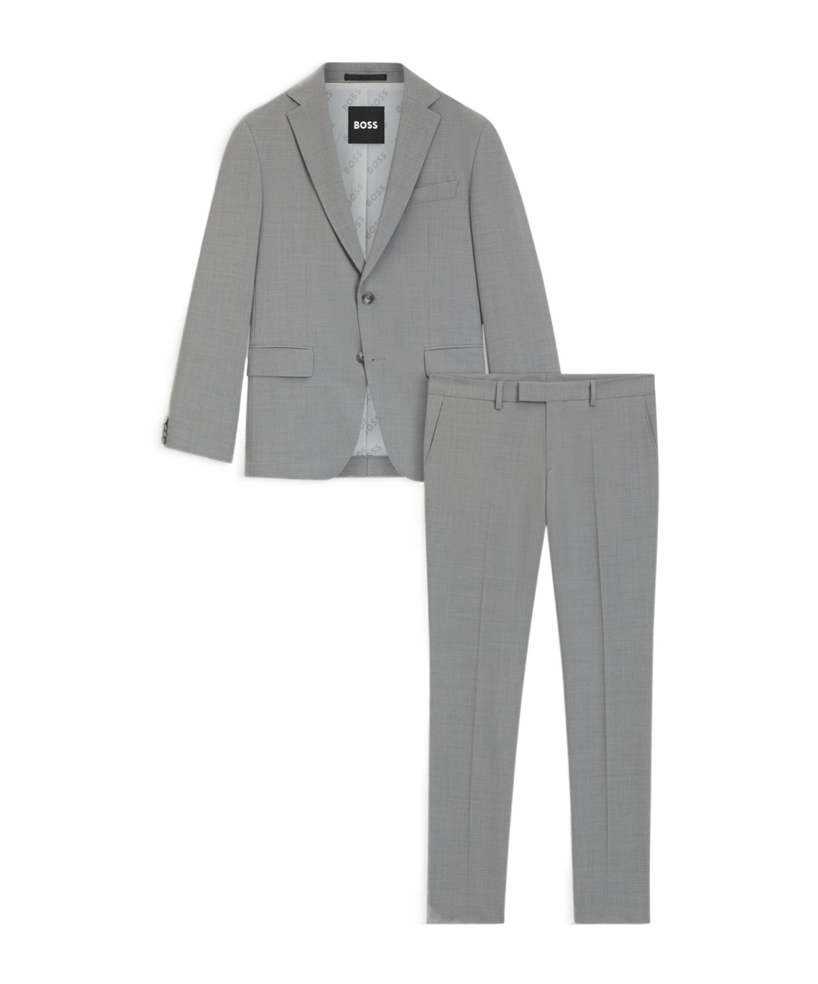 Hugo Boss Wool Suit In Gray