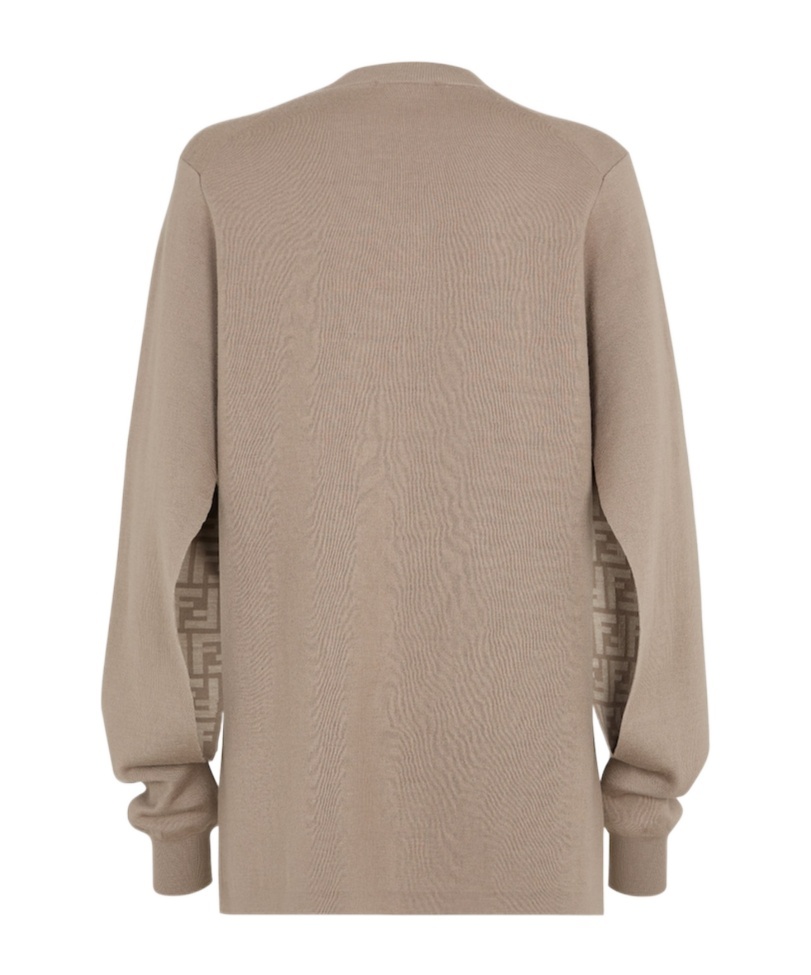 Fendi V-neck Sweater In Nude
