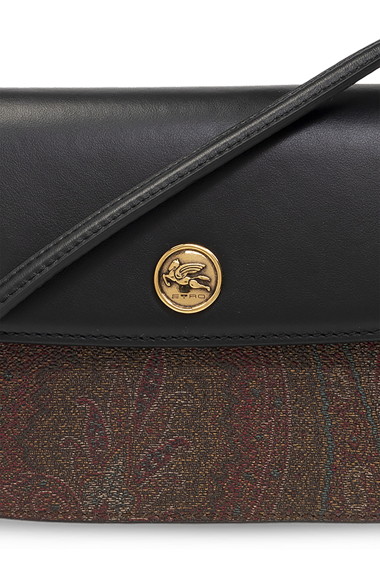 Etro Logo Shoulder Bag In Black
