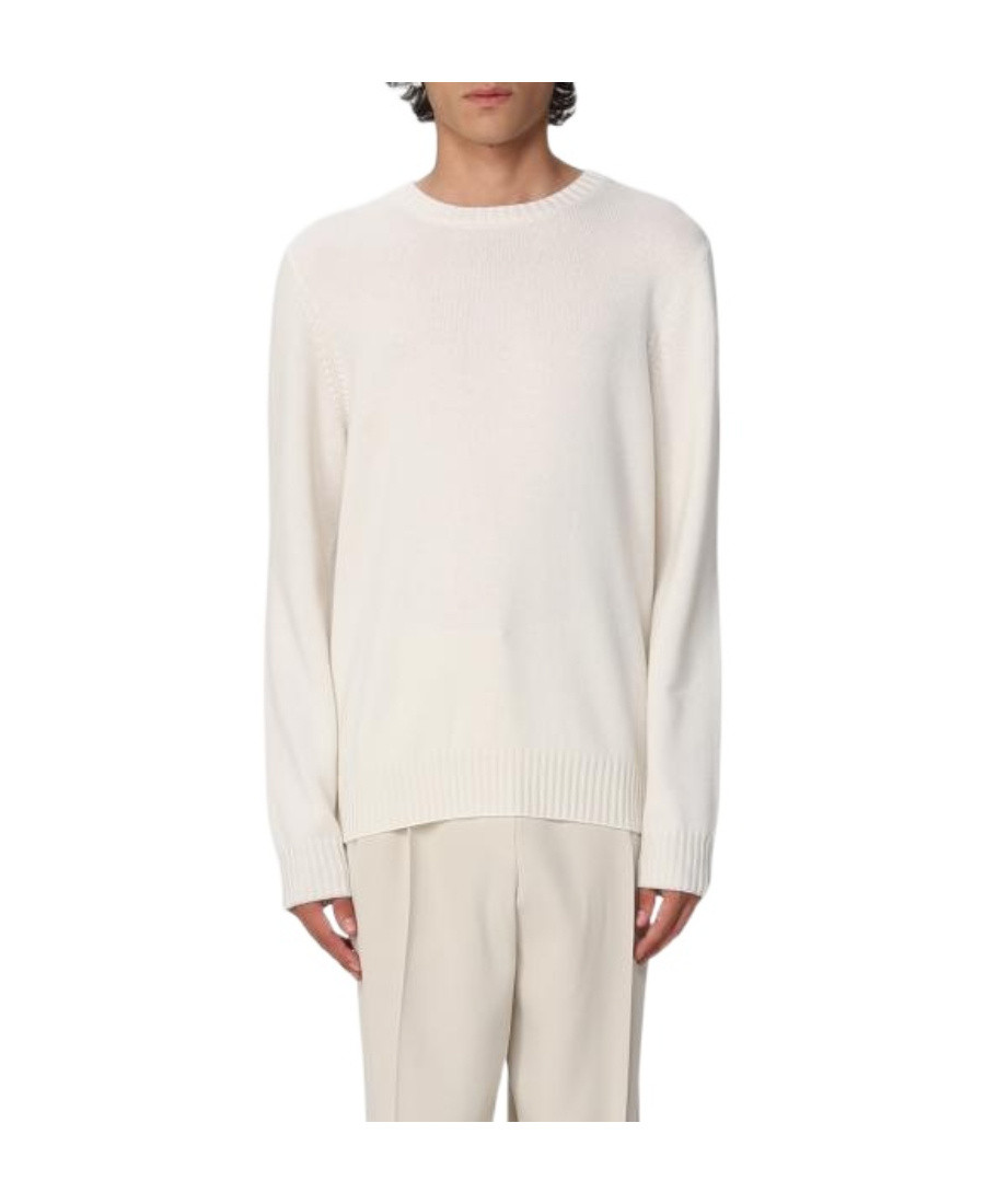 Brunello Cucinelli Crew-neck Knitted Cashmere Jumper In White