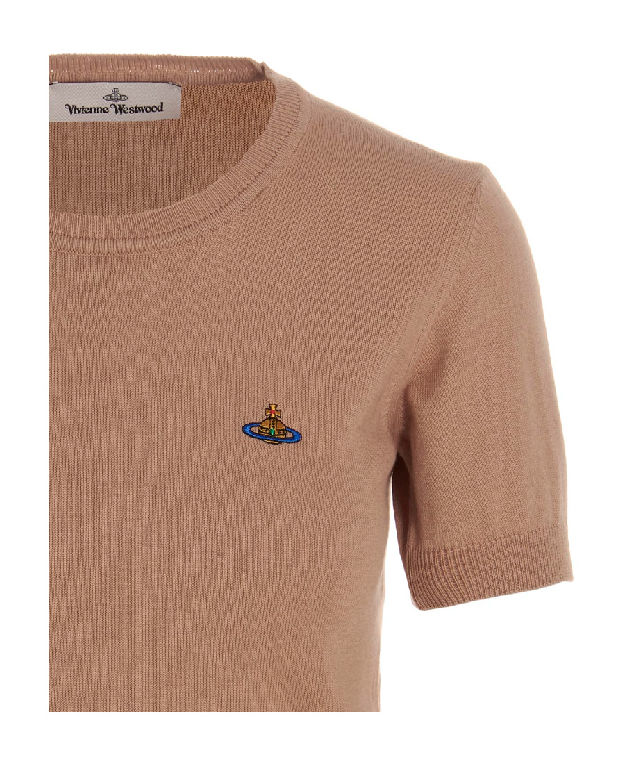 Vivienne Westwood Orb-embroidered Knitted Top In Brown