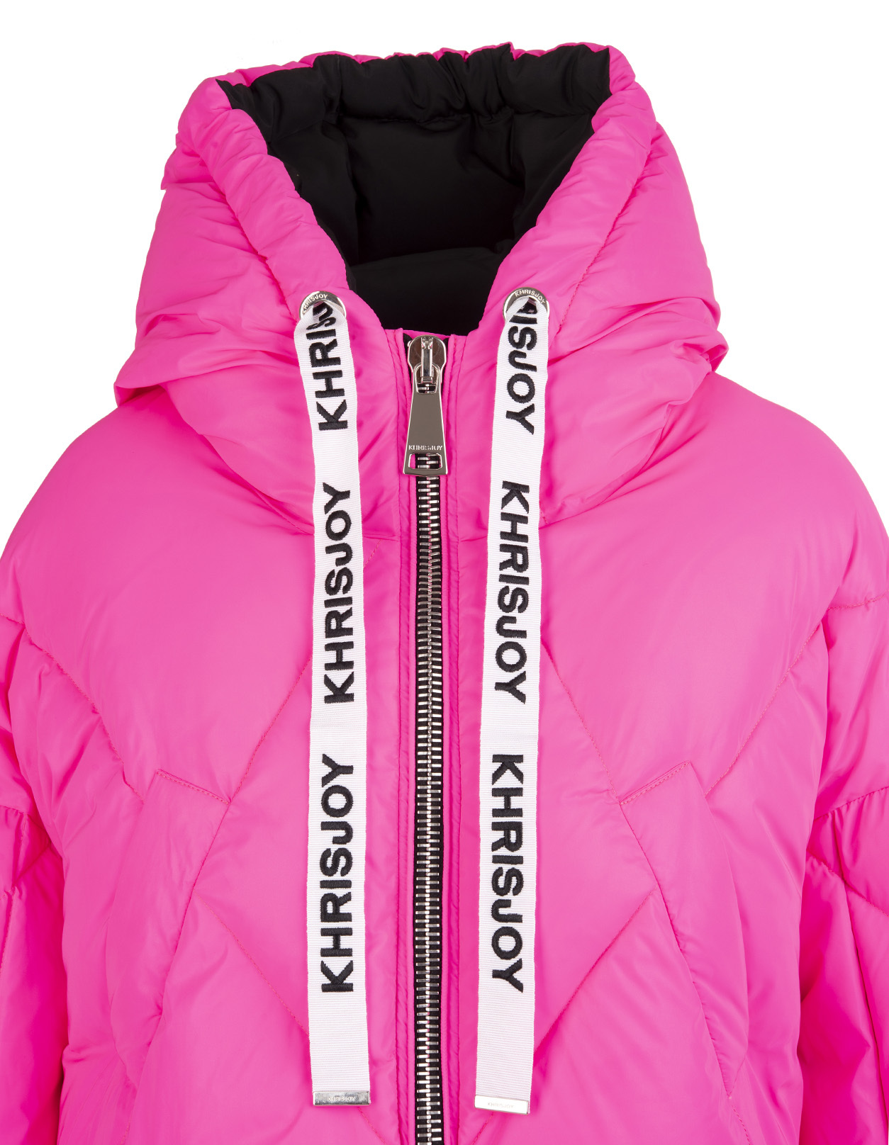 Khrisjoy Quilted Logo-drawstring Cropped Padded Jacket In Pink