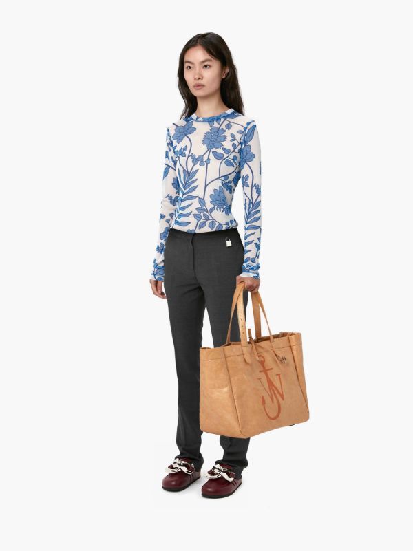 Jw Anderson High-waisted Cotton Trousers In Black