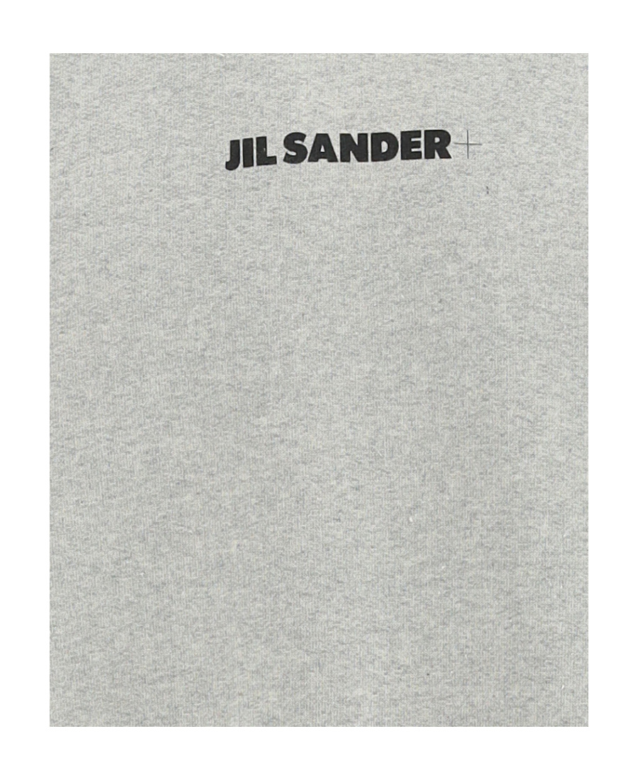 Jil Sander Ribbed Cotton Sweatshirt With Cuffs And Hem In White