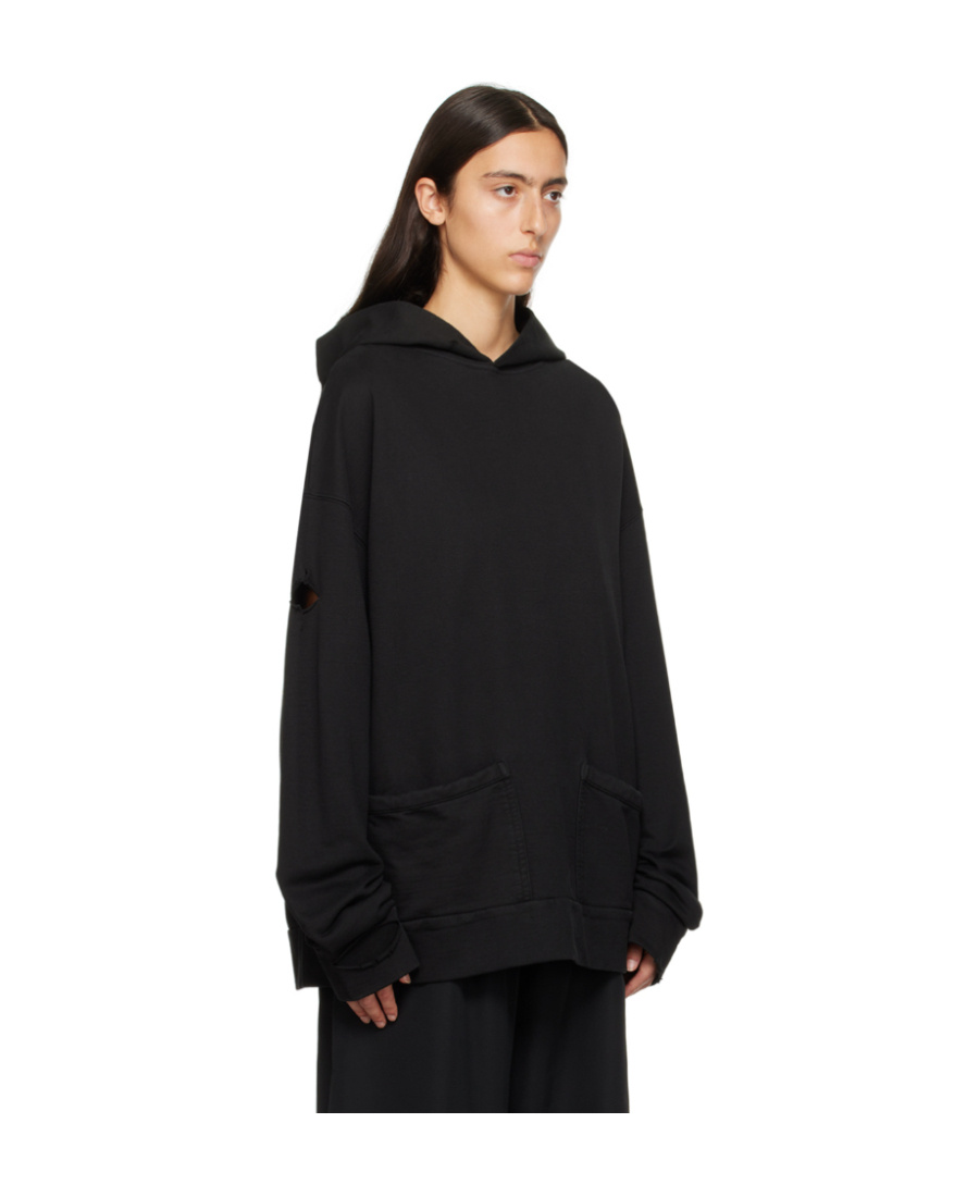 We11 Done Logo-print Cotton Hoodie In Black