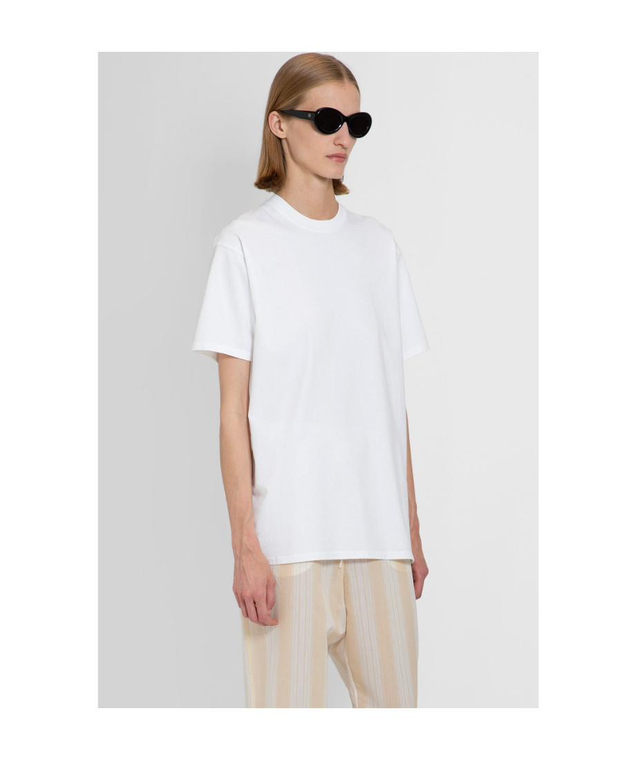 Totême Open-necked Black Shirt In White