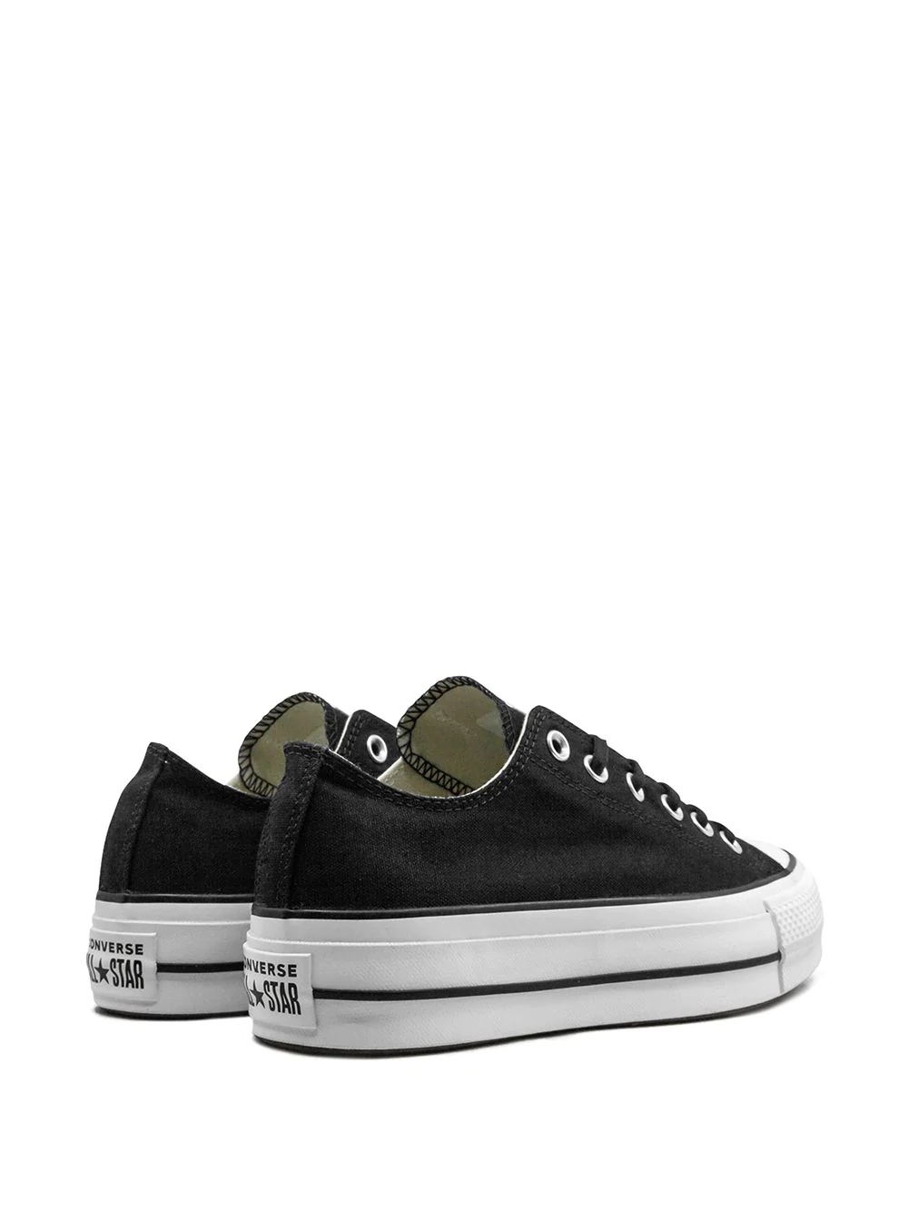 Converse Chuck Taylor All Star Platform Canvas Sneaker Black/white In Black