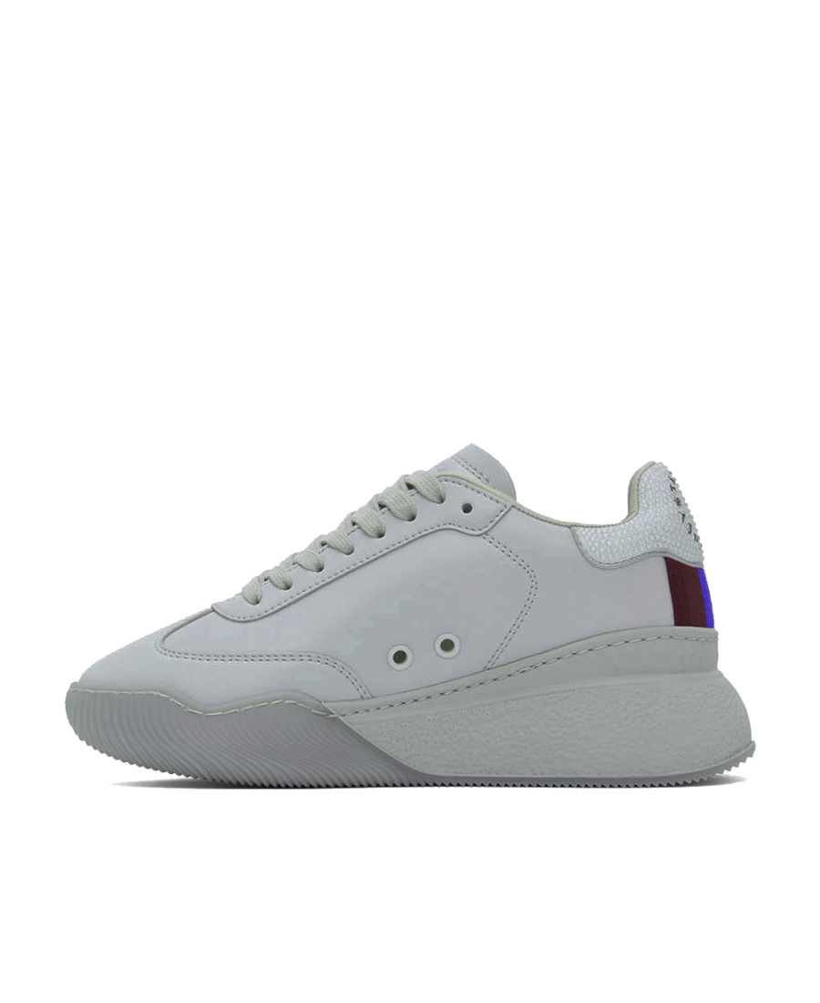 Stella Mccartney Logo Printed Lace-up Sneakers In Gray