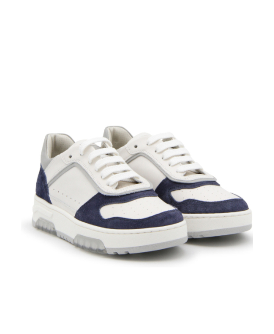 Brunello Cucinelli Logo-patch Lace-up Sneakers In White