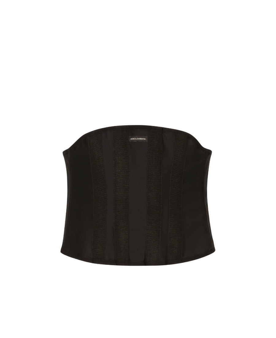 Dolce & Gabbana Logo-patch Corset-style Belt In Black