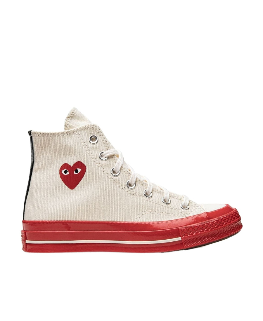 Comme Des Garçons Play Comme Des Garcons Play X Converse Red Sole High Top In White