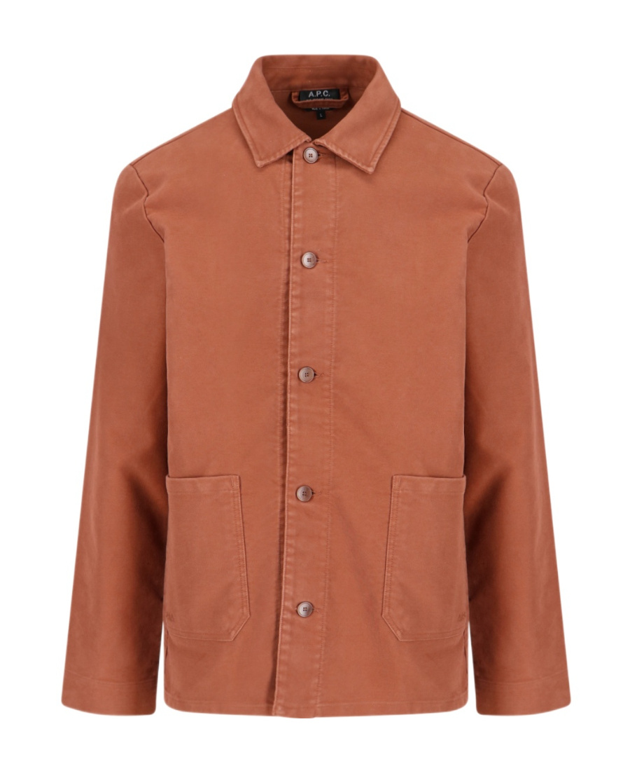 Apc Cotton Shirt Jacket In Brown
