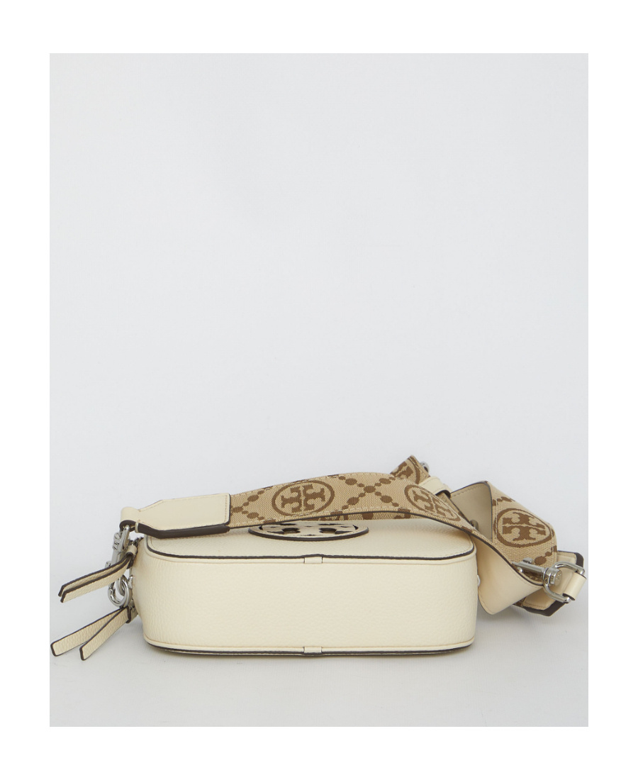 Tory Burch Miller Patent Border Mini Crossbody Bag In White