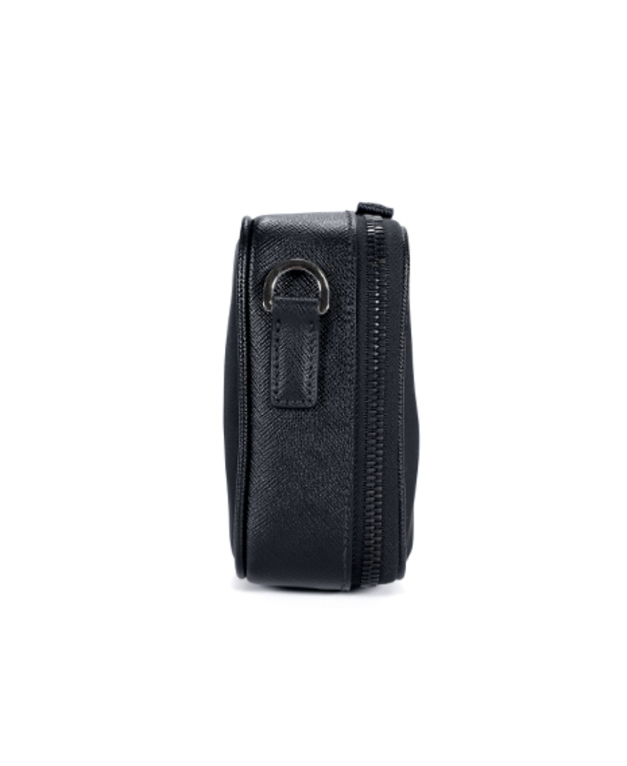 Prada Brique Re-nylon And Saffiano Leather Bag In Black