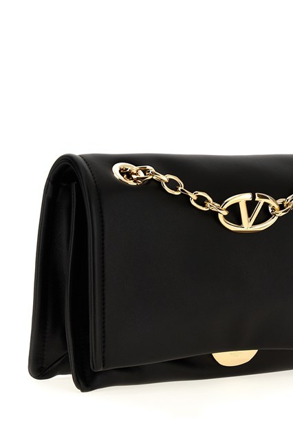 Valentino Garavani Vlogo-signature Shoulder Bag In 0no Black