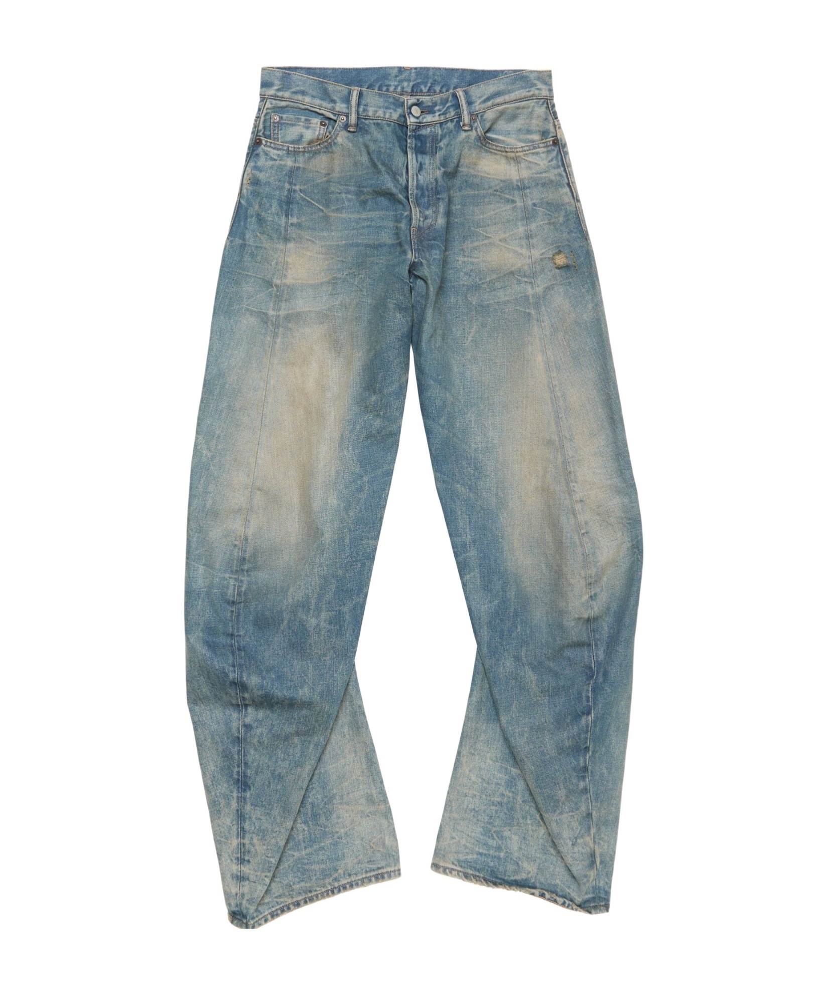 Acne Studios Distressed Denim Trousers In Blue