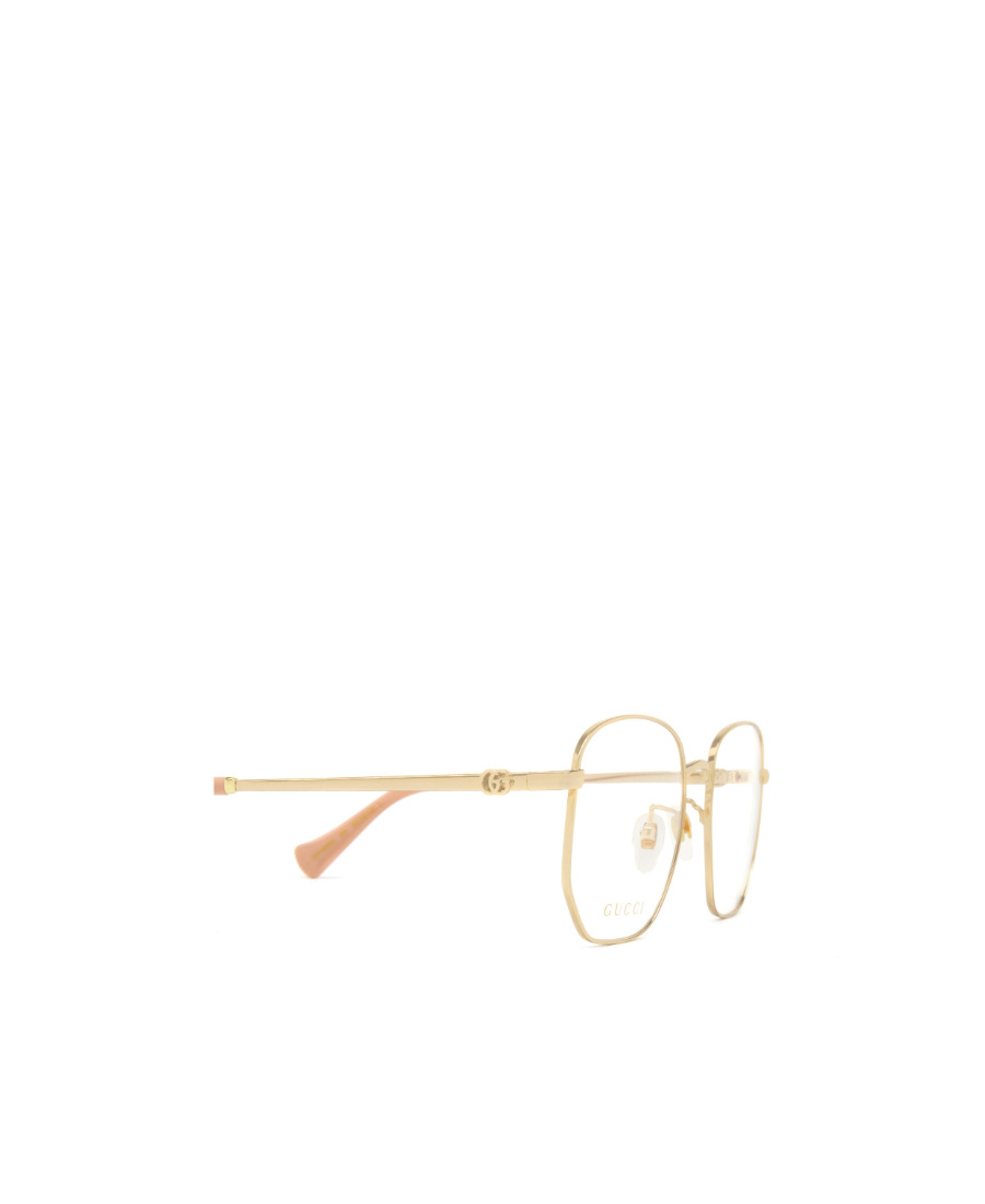 Gucci Round-frame Logo-plaque Glasses In Yellow