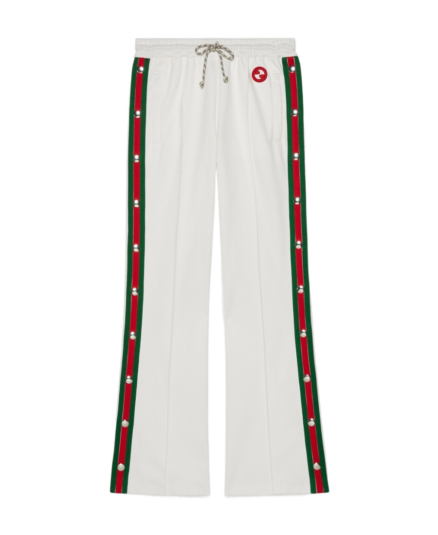 Gucci Web-stripe Press-stud Track Pants In White