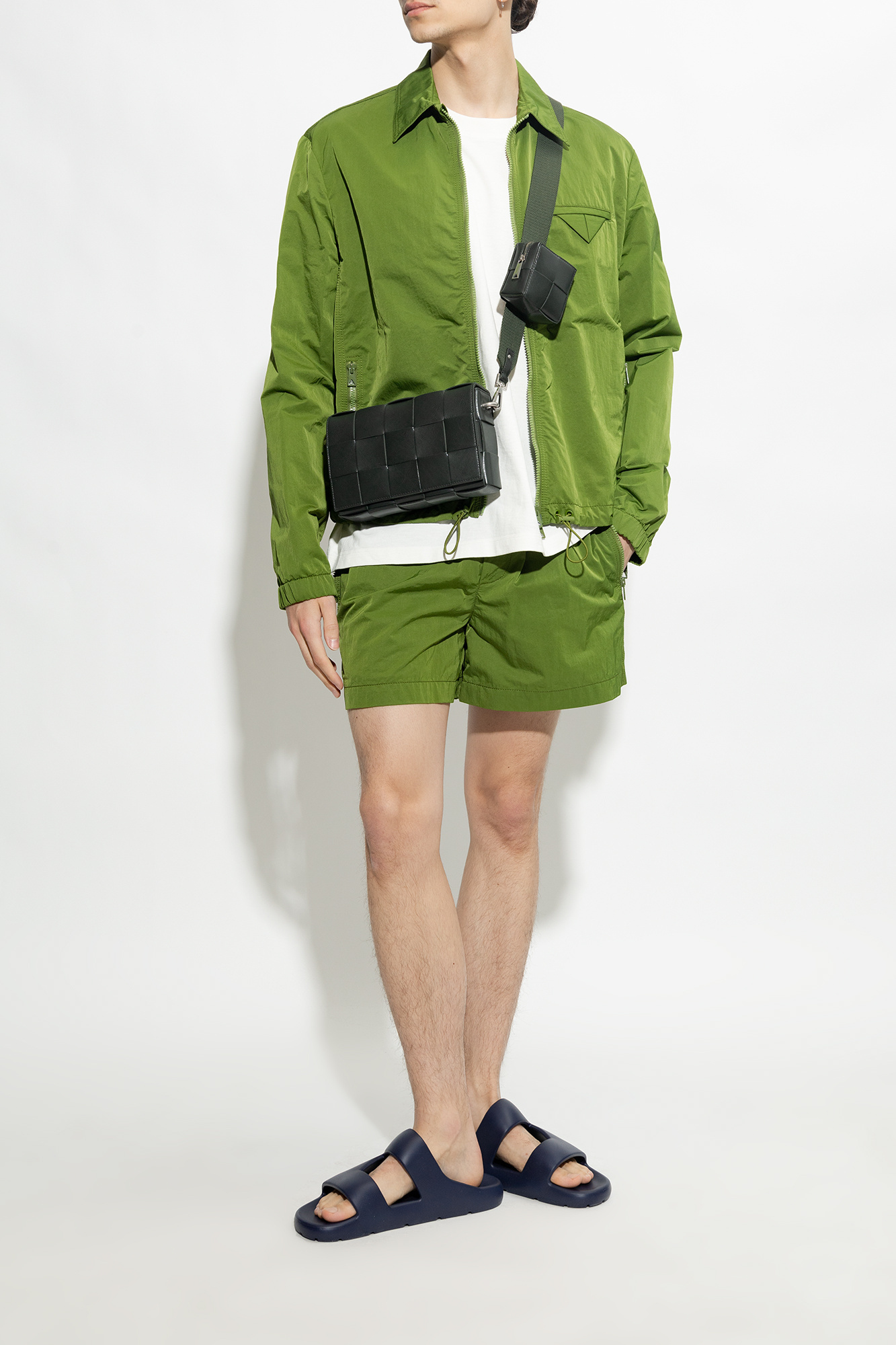 Bottega Veneta Logo Slippers In Blue