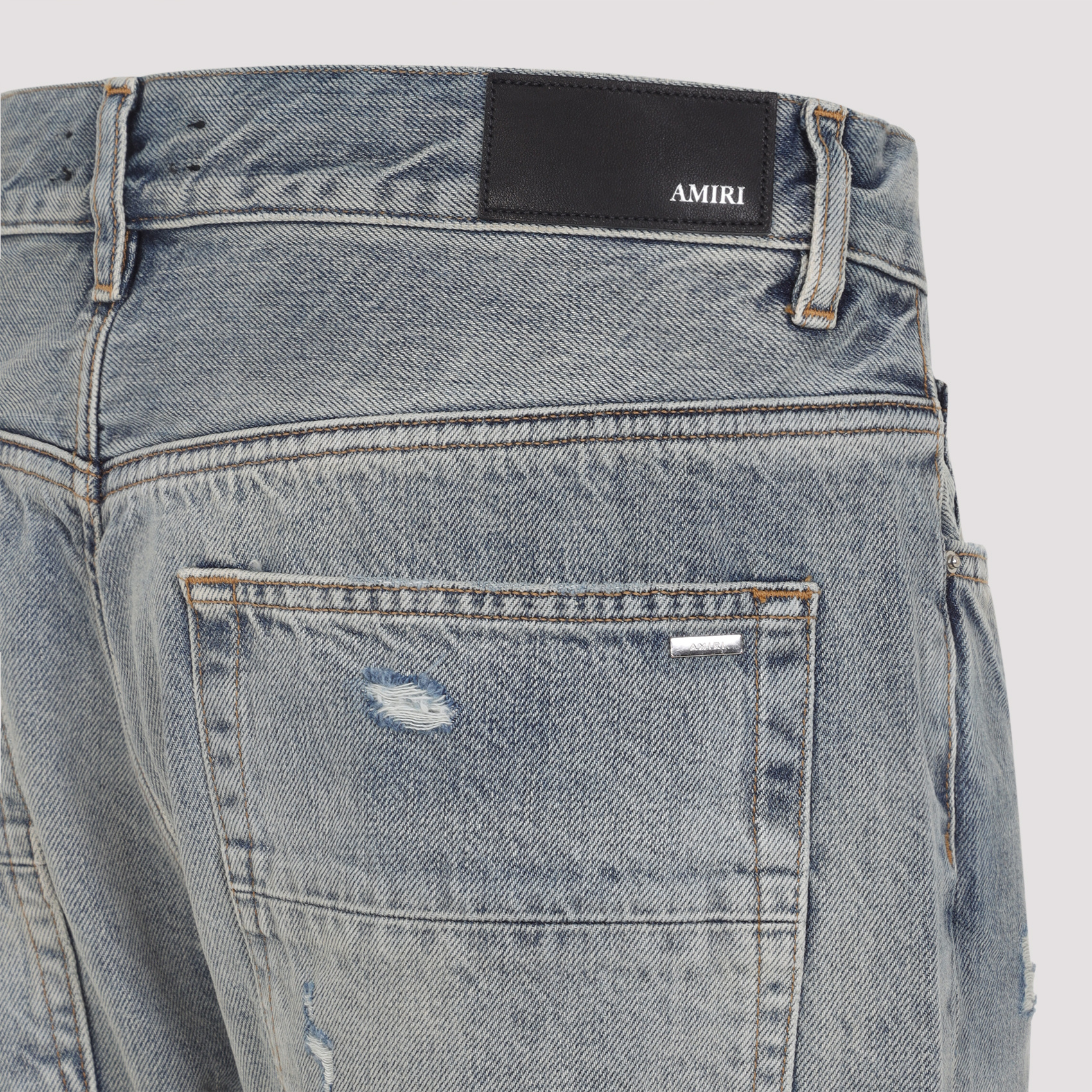 Amiri Straight Leg Mid-rise Distressed Trousers